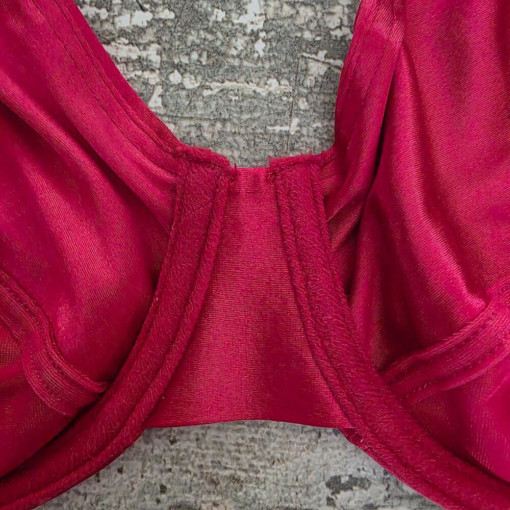 Victoria's Secret Red Satin Vintage Underwire Bra 34C - Picture 4 of 9